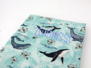 Personalisierte Zeugnismappe Wale – mit Namen bestickt