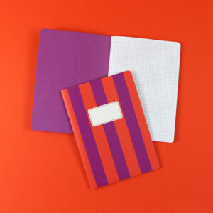 Ava&Yves - Notizheft Streifen lila/rot