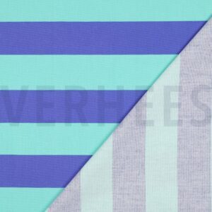 verhees textiles - Canvas Streifen mint/blau