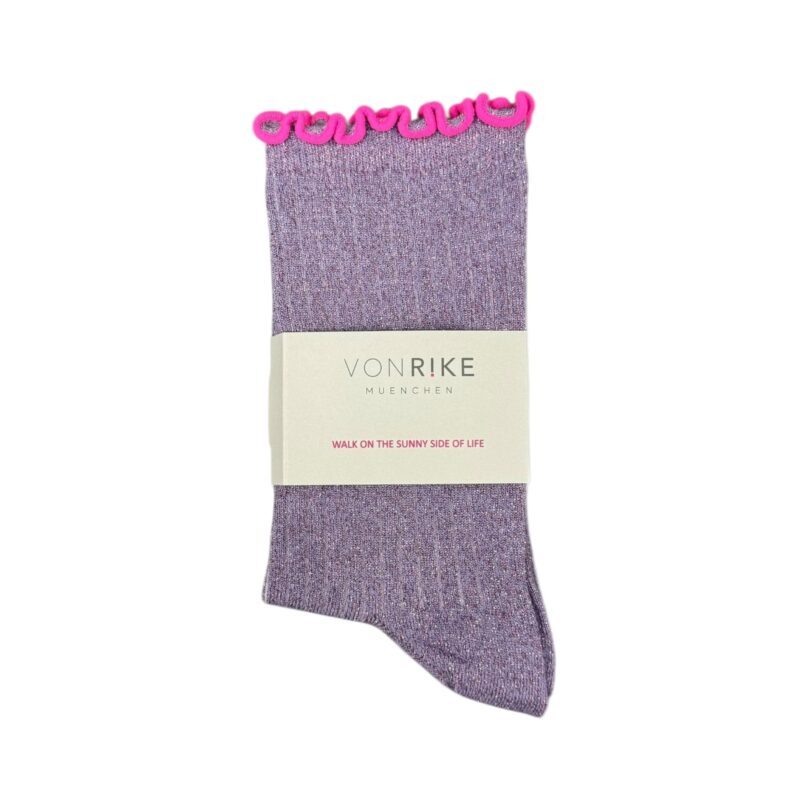 vonrike - Socken Glitzer Ringel lila vonrike - Socken Glitzer Ringel lila