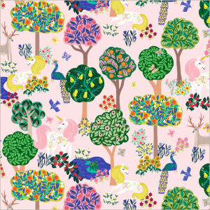 Windham Fabrics - Rainbow Vale - Enchanted Woods Pale Pink